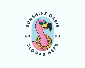 Summer Flamingo Bird logo design