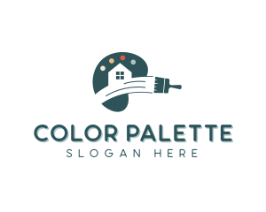 Paint Brush Home Palette logo design