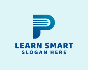 Studying - Digital Book Letter P logo design