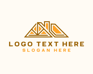 Contractor - Geometric Roof Cabin logo design