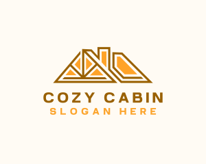 Cabin - Geometric Roof Cabin logo design