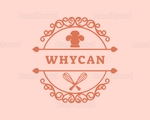 Chef Hat Whisk Bakery Logo