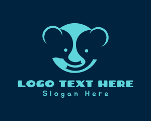 Negative Space - Cute Cartoon Elephant logo design