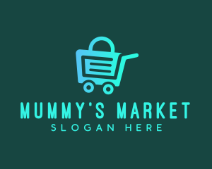 Grocery Market Cart  logo design