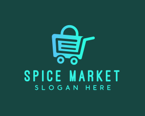 Grocery Market Cart  logo design