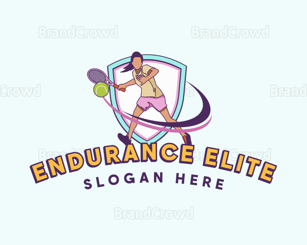 Tennis Sports Player Logo