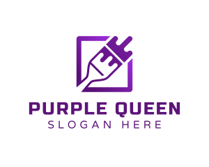 Purple Paint Brush Painting logo design