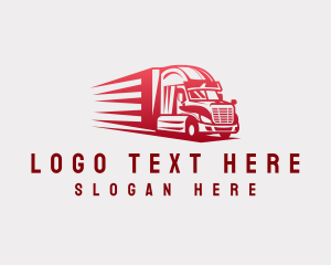 Semi - Logistics Truck Transportation logo design