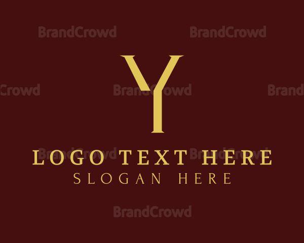 Golden Lawyer Letter Y Logo