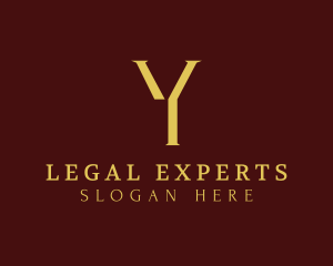 Lawyer - Golden Lawyer Letter Y logo design