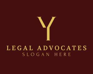 Lawyer - Golden Lawyer Letter Y logo design