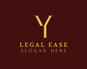 Lawyer - Golden Lawyer Letter Y logo design