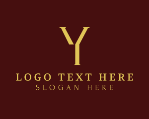 Golden Lawyer Letter Y Logo