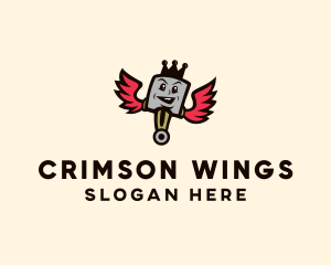 Crown Wing Piston logo design