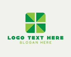 Edge - Green Cross Square logo design