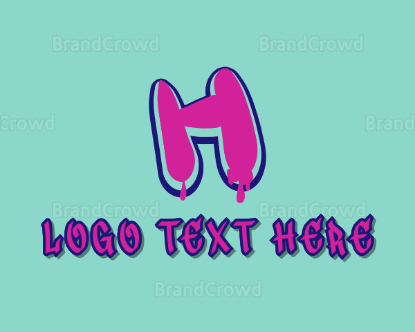 Paint Graffiti Letter H Logo