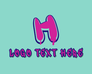 Letter H - Paint Graffiti Letter H logo design