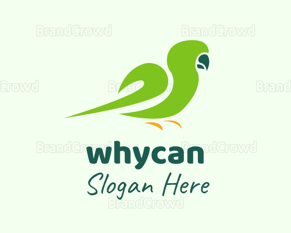 Green Parakeet Bird Logo