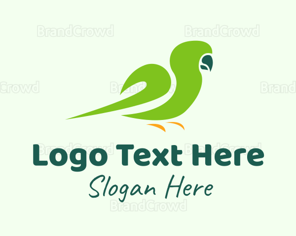 Green Parakeet Bird Logo