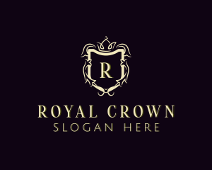 Crown Wreath Shield logo design