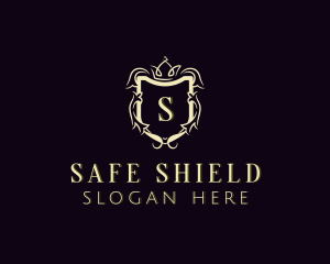 Crown Wreath Shield logo design