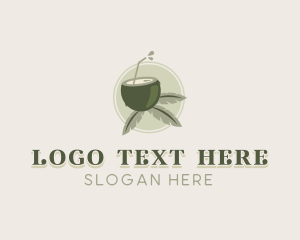 Straw - Coconut Juice Drink logo design