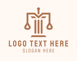 Column - Column Judiciary Scale logo design