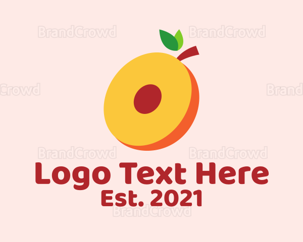 Fresh Peach Slice Logo