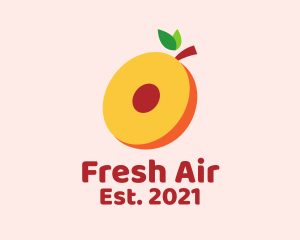 Fresh Peach Slice  logo design