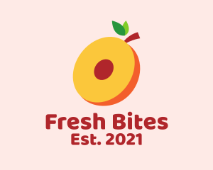 Fresh Peach Slice  logo design