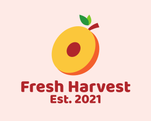 Fresh Peach Slice  logo design