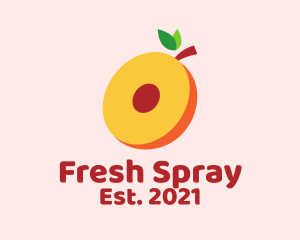 Fresh Peach Slice  logo design