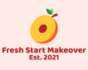 Fresh Peach Slice  logo design