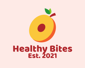 Fresh Peach Slice  logo design