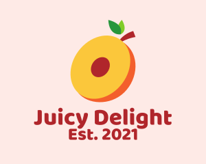 Juicy - Fresh Peach Slice logo design