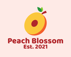 Fresh Peach Slice  logo design