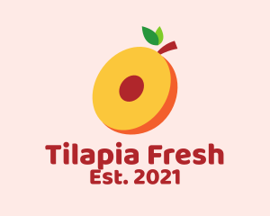 Fresh Peach Slice  logo design