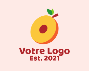 Dragon Fruit - Fresh Peach Slice logo design