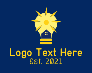 Solar - Solar Bulb House logo design