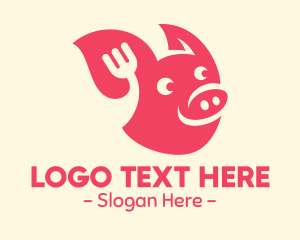 Illustration - Happy Pork Restaurant logo design