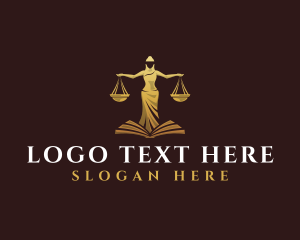 Court House - Female Law Scale logo design