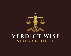 Judge - Female Law Scale logo design