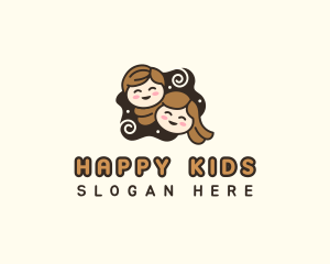 Boy Girl Kindergarten logo design