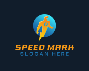 Energy Lightning Man logo design