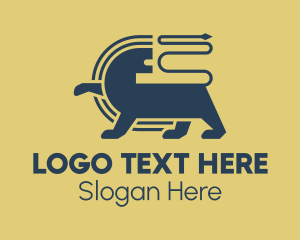 Savannah - Blue Corporate Lion logo design