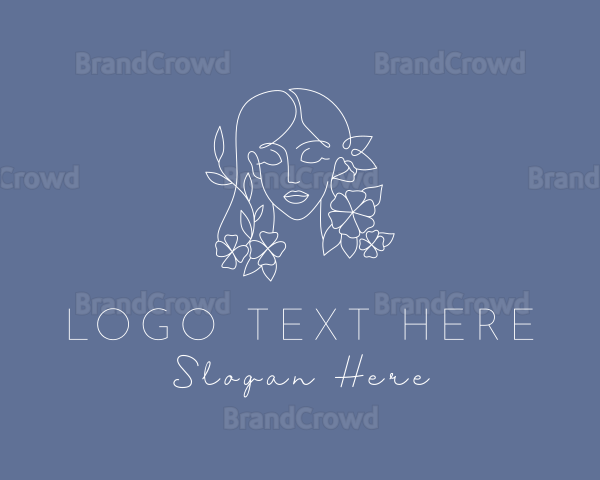 Floral Hairdressing Lady Logo