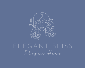 Floral Hairdressing Lady Logo