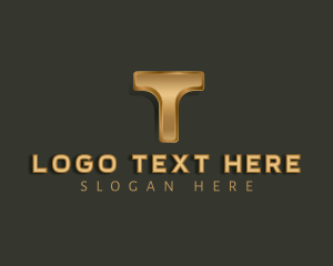 Shadow - Metallic Luxury Letter T logo design