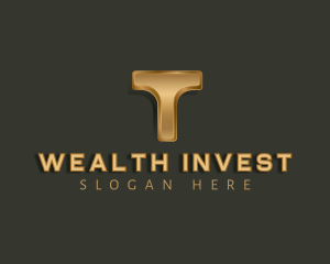Invest - Metallic Luxury Letter T logo design