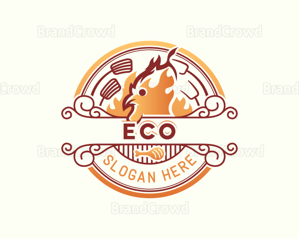 Chicken Grill Cuisine Logo